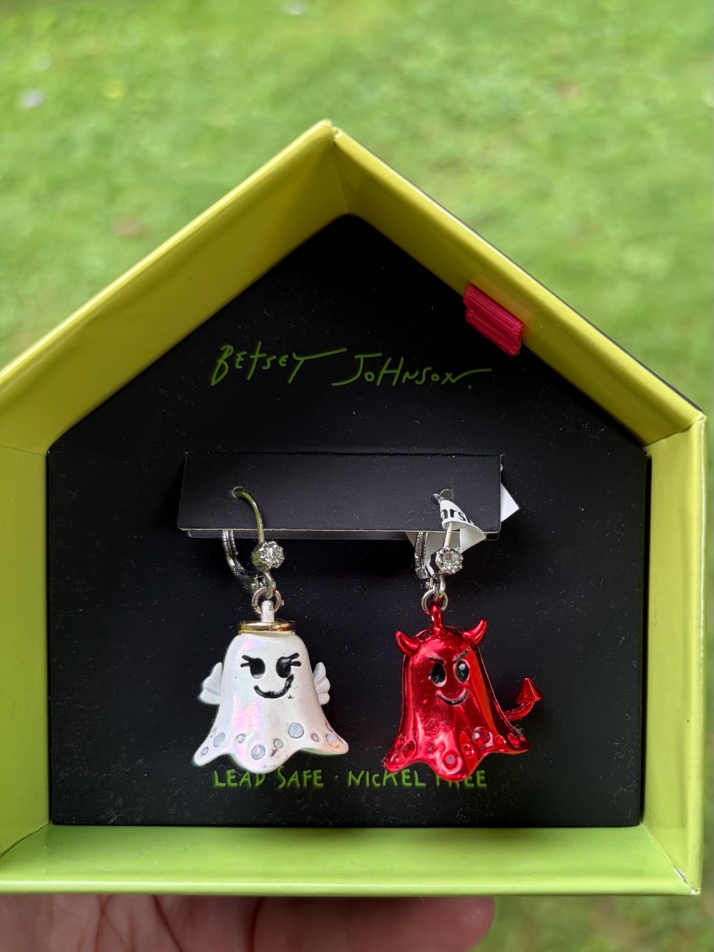 NWT Betsey Johnson Halloween Ghost Angel & Devil Earrings